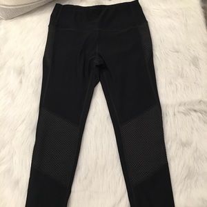 Layer 8 Black Cropped Zipper Leg Yoga Legging